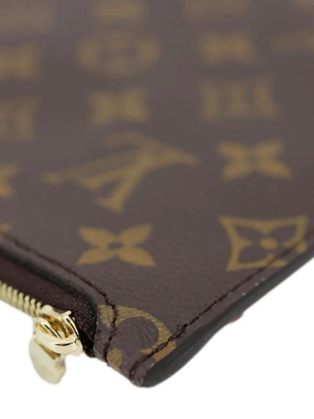 Louis Vuitton  Monogram Canvas Wristlet Pouch Brown
